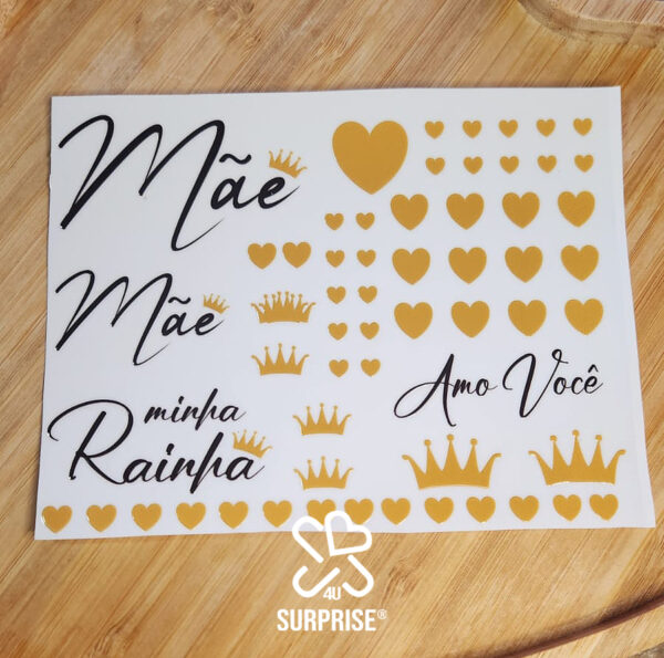 Adesivo Permanente - Mãe - Dourado
