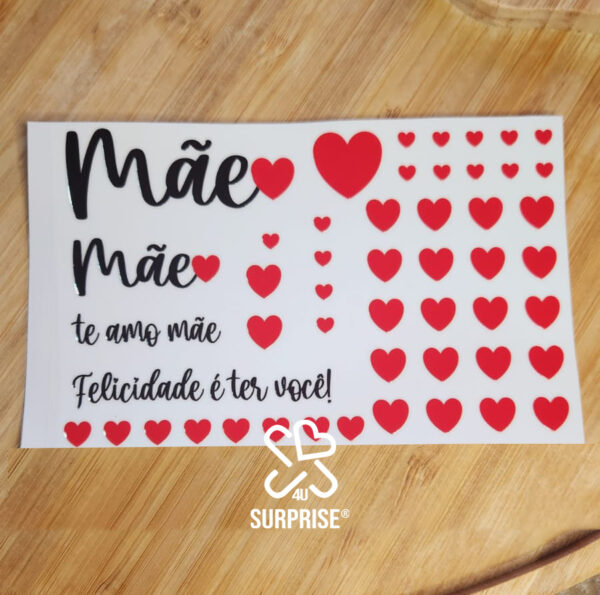 Adesivo Permanente Mãe - Vermelho