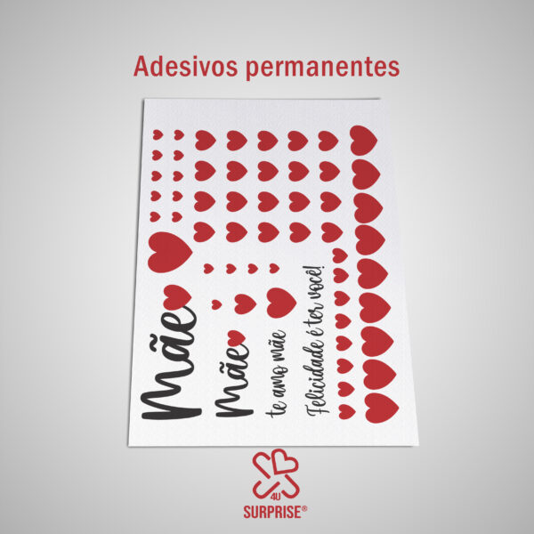 Adesivo Permanente Mãe - Vermelho - Image 4